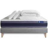 Kompletni paket za posteljo - Vzmetnica 200x200 cm + Vzmetnica z letvami (komplet) + 2 vzglavnika + Prevleka - Actimemo Morpho, (21614141)