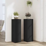 vidaXL Stojalo za rastline 2 kosa črno 25x25x80 cm inženirski les