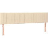  Box spring postelja z vzmetnico LED krem 200x200 cm blago, (20900465) | Shoptok.si
