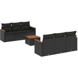  7-dijelni set vrtnih sofa od poliratana s jastucima crni Crna 61 x 62 x 69 cm | shoptok.hr