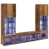 vidaXL TV stenske enote z LED z LED lučmi 5 pcs Star les 40,5 x 30 x 102 cm - - Rjava - 56.65 - 40,5 x 30 x 102 cm - 2025--Uvoz_2 | Shoptok.si