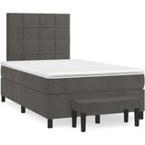 Box spring krevet s madracem tamnosivi 120 x 200 cm baršunasti | shoptok.hr