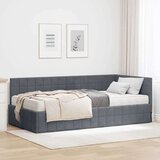  Kutni krevetni okvir s madracem s uzglavljem 2 kom. Siva Baršun - Tamno siva 90 x 190 cm Cijene