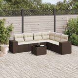 vidaXL 7-dijelni set vrtnih sofa od poliratana s jastucima smeđi | shoptok.hr