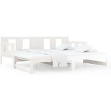  Izvlečna dnevna postelja bela trdna borovina 2x(90x200) cm, (20787884) | Shoptok.si