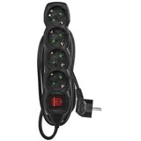  Podaljšek 5 m / 4 vtičnic / s stikalom / črni / PVC / 1,5 mm2 | Shoptok.si