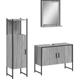  The Living Store Komplet kopalniških omaric 3-delni siva sonoma inženirski les - Komplet Kopalniškega Pohištva, (21500125) | Shoptok.si