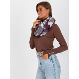 Fashion Hunters Dark purple patterned cotton scarf Cene