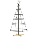 vidaXL božično stožčasto drevo z stojalom Črna 125 cm Jeklo | Shoptok.si