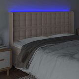  LED posteljno vzglavje kapučino 163x16x118/128 cm umetno usnje, (20932910) | Shoptok.si