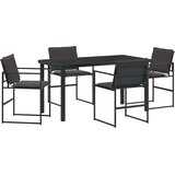  Vrtni set za objed 5 pcs Crna 140 x 70 x 73 cm | Eponuda.com