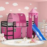  The living store otroški pograd s stolpom roza 80x200 cm trdna borovina - otroški pograd, (21501586) | Shoptok.si