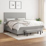 Maison Chic Box spring postelja - Vzmetna postelja z vzmetnico svetlo siva 180x200 cm blago SL19378, (21893978) | Shoptok.si