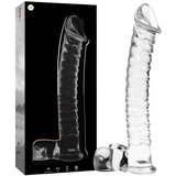 Ibiza Nebula Model 23 Dildo Borosilicate Glass 21.5x4cm Clear Cene
