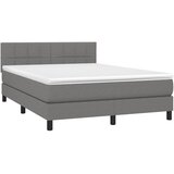  box spring s madracem LED tamnosivi 140x200 cm tkanina | shoptok.hr
