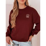 DStreet Bluza damska oversize z haftem SOFTSLON bordowa | Shoptok.si