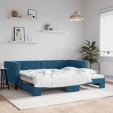 vidaXL Izvlečna dnevna postelja modra 90x200 cm žamet Cene