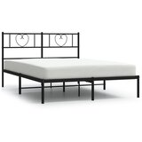  Metalni okvir za krevet s uzglavljem crni 120x200 cm | shoptok.hr