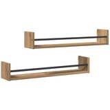  Polica na zidu Zidne 2 pcs Umjetnički hrast 80 x 16 x 14 cm | shoptok.hr