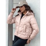DStreet Kurtka damska FASHWARM krótka pikowana z kapturem różowa | Shoptok.si