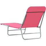  Sklopive ležaljke za sunčanje 2 kom od čelika i tkanine roze | Eponuda.com