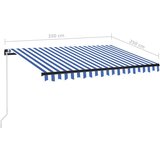  Tenda na ručno uvlačenje s LED svjetlom 350x250 cm plavo-bijela | shoptok.hr