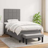 Box spring postelja z vzmetnico temno siva 80x200 cm blago, (20791036) Cene