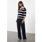 Trendyol Cream Basic Striped Knit Sweater | Shoptok.si