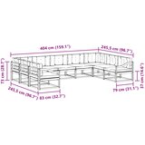  Set vanjskih sofa 9 kom. Prirodna i antracit Smeđa 404 x 245,5 x 73 cm | shoptok.hr