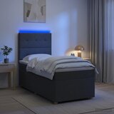  LED okvir za krevet s madracem Tamnosiva 90 x 190 cm Tkanina | shoptok.hr