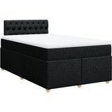 vidaXL Box spring postelja z vzmetnico črna 120x190 cm blago, (21305666) | Shoptok.si
