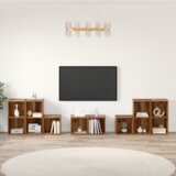  Set TV stalka s policom s pohranom 8 pcs Konstruirano drvo Cijene