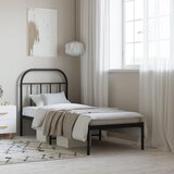 vidaXL Metalni okvir za krevet s uzglavljem crni 75x190 cm Cijene