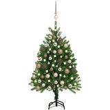 vidaXL Umjetno božićno drvce s LED svjetlima i kuglicama 120 cm zeleno | shoptok.hr