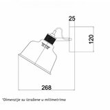 Luna 221 ZIDNA LAMPA 1*E27 CRNA/BAKAR Cene