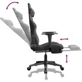 Masažna igraća stolica i oslonac za noge crno-siva umjetna koža | shoptok.hr