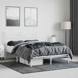  Metalni okvir za krevet s uzglavljem bijeli 140 x 190 cm | shoptok.hr