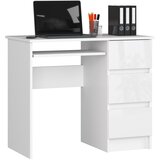 AKORD RAČUNALNIŠKA MIZA A-6 90 cm DESNO BELO / BELO SJAJNO, (21702721) | Shoptok.si