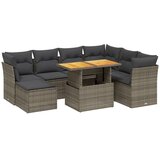  8-dijelni set vrtnih sofa od poliratana s jastucima sivi | shoptok.hr