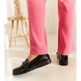 Gemre Women's Black Patent Leather Loafers on Thick Sole Prussia | shoptok.hr