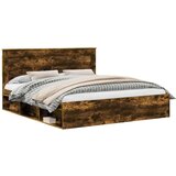  Konstrukcija postelje z vzglavjem Dimljeni oreh 200 x 200 cm, (5000104460) | Shoptok.si