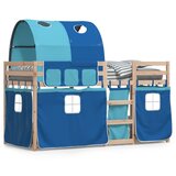 vidaXL Pograd z zavesami moder 75x190 cm trdna borovina | Shoptok.si