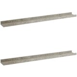 Maison Chic 2 kosi Stenske Police - Viseče police betonsko siva 80x9x3 cm, (21794108) | Shoptok.si