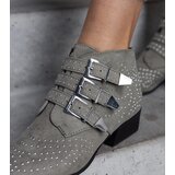Gemre Green decorative ankle boots with low block heel Forever | Shoptok.si