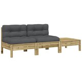  The Living Store Vrtni kavč z blazinami in stolčkom za noge dvosed - Vrtni Kavč, (21460763) | Shoptok.si