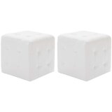 The Living Store Tabure 2 kosa bel 30x30x30 cm umetno usnje - Tabure, (21662900) Cene