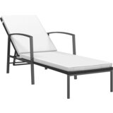 Maison Chic Vrtni Ležalnik - Sončna ležalnik z blazino poli ratan črne barve, (22043309) | Shoptok.si