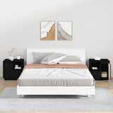 The Living Store Nočna omarica 2 kosa črna 50x34x50 cm trdna borovina - Nočna Omarica, (21433746) | Shoptok.si