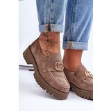 Laura Messi Women's Suede Half-Boots with Dark Beige Ornament Rosefalls | Shoptok.si