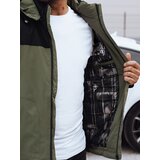DStreet Kurtka męska zimowa z odpinanym kapturem zielona | Shoptok.si